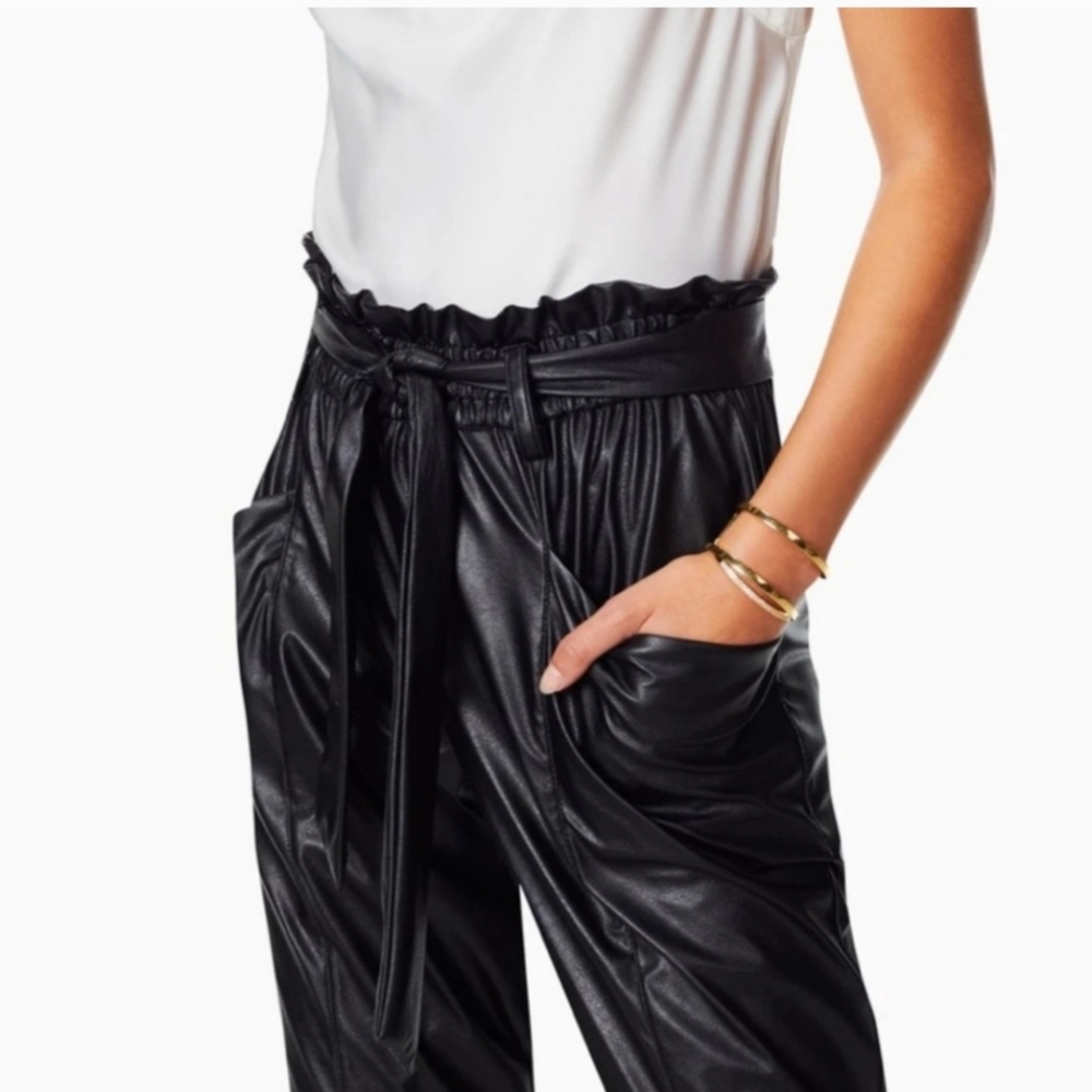 Ramy Brook Marty faux leather paper bag pants